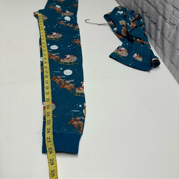 Hanna Andersson Kids Blue Santa Pajamas set Sz 169 cm US 14 organic cotton nwot - Picture 8 of 10